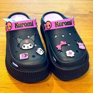 Kuromi Clogs by Sanrio - Black and Pink Size 10